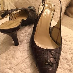 Burberry brown slingback heels, size 38.